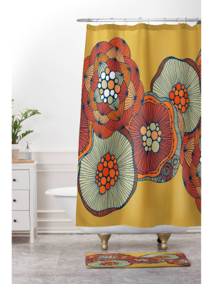 Valentina Ramos Blomma Shower Curtain Yellow - Deny Designs