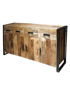 Reclaimed Wood And Iron Sideboard - (17h X 70w X 35d) - Natural - Timbergirl