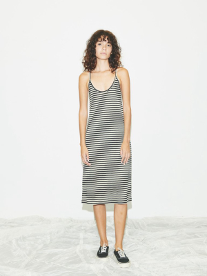 X-back Dress Natural Stripe