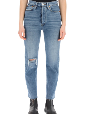 Re/done Stove Pipe High Rise Jeans