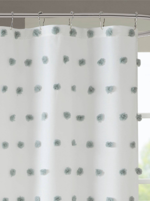 Polka Dots Shower Curtain White