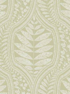 Juno Ogee Wallpaper In Green From The Scott Living Collection By Brewster Home Fashions