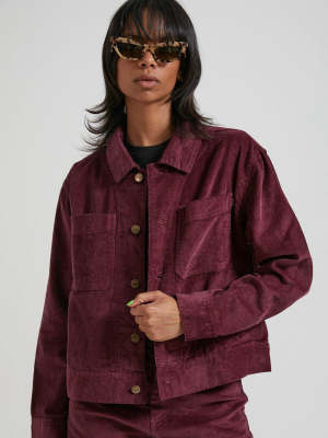 Afends Womens Cara - Hemp Corduroy Jacket - Wine