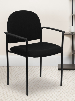 Flash Furniture Comfort Stackable Steel Side Reception Chair With Arms