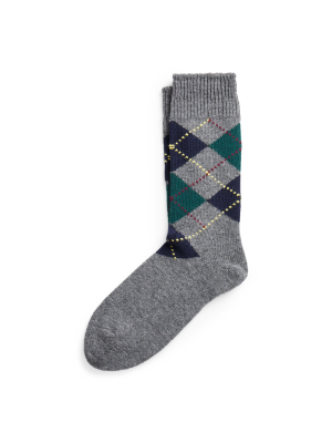 Hand-cranked Argyle Wool Socks