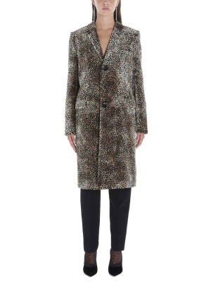 Saint Laurent Chesterfield Leopard Print Coat