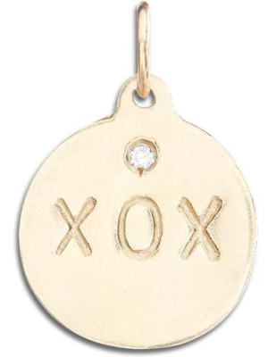 "xox" Disk Charm With Diamond