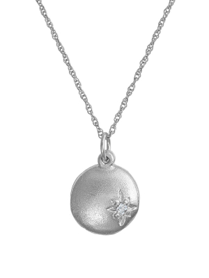 Solid White Gold North Star Diamond Locket Necklace