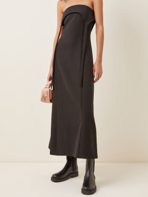 Sumo Strapless Crepe Midi Dress