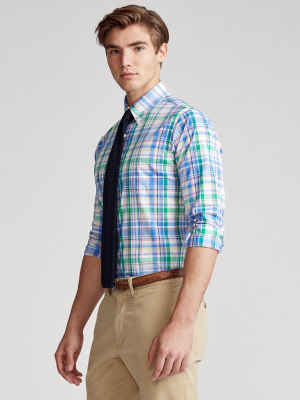 Classic Fit Plaid Poplin Shirt