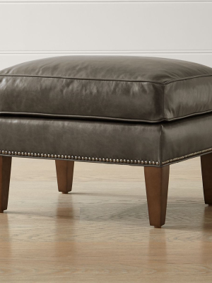 Brielle Nailhead Leather Ottoman