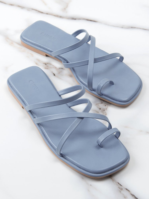 Cabana Party Blue Strappy Thong Sandals