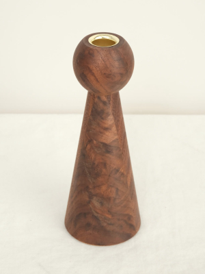 Bella Candle Holder In Black Walnut