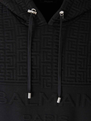 Balmain Monogram Embellished Drawstring Hoodie