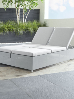 Dune Light Grey Double Chaise Lounge With Sunbrella ® Cushions