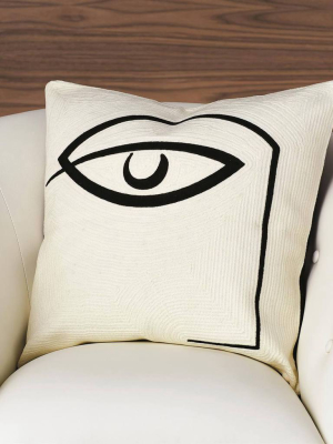 Horus Pillow, Black And White Reversible