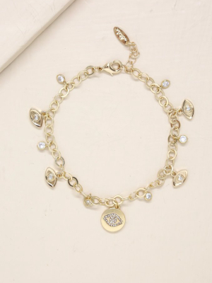 Third Eye Crystal Charm 18k Gold Plated Anklet