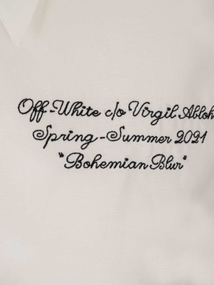 Off-white Text Embroidered Shirt