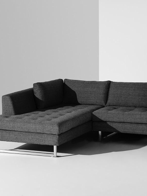 Nuevo Janis Sectional Sofa - Dark Grey Tweed