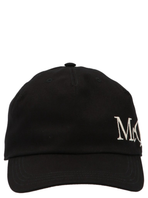 Alexander Mcqueen Logo Embroidered Curved Peak Baseball Cap