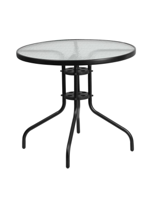Fiona Black Aluminum 31.5'' Round Indoor/outdoor Table