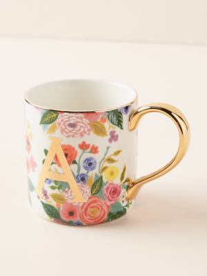 Rifle Paper Co. For Anthropologie Garden Party Monogram Mug