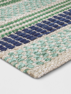 Blue/green Striped Woven Rug - Threshold™