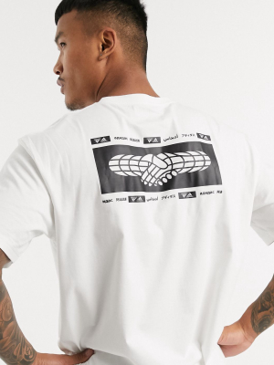 Adidas T-shirt In White With Double Logo
