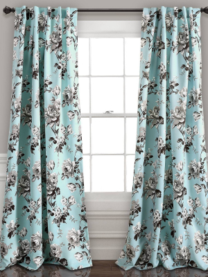 52"x84" Tania Floral Room Darkening Window Curtain Panels Set - Lush Décor