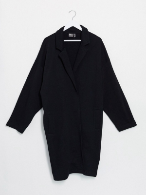 Asos Design Extreme Oversized Jersey Duster Jacket In Black