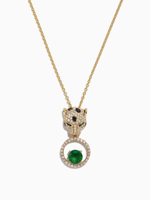 Effy Signature 14k Yellow Gold Emerald & Diamond Pendant, 1.32 Tcw