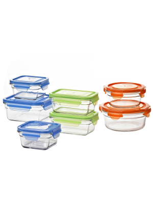 Glasslock Reusable Food Storage Container Set With Locking Lids For Leftovers And Meal Prepping, Oven & Freezer Safe, 14 Piece Set