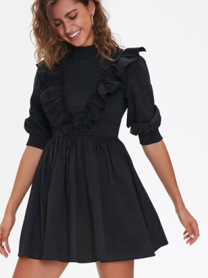 Ruffle-trim Mini Dress