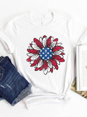 Flag Sunflower Graphic Tee