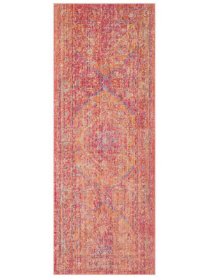 Windsor Gold/fuchsia Runner Rug