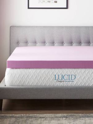 Comfort Collection 4" Lavender Infused Memory Foam Mattress Topper - Lucid