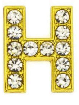 Pave Letter "h" - Gold Charm