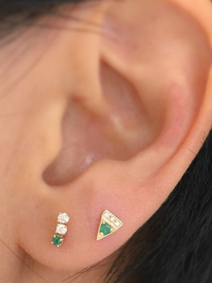 Emerald Accent Stud (single)