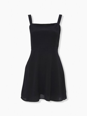 Textured Shoulder-strap Mini Dress