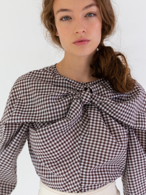 Alexis Top | Brown Gingham