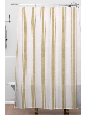 Holli Zollinger Aegean Jute Striped Shower Curtain Brown - Deny Designs