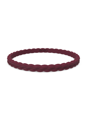 Weave Stackable Silicone Bracelet - Oxblood