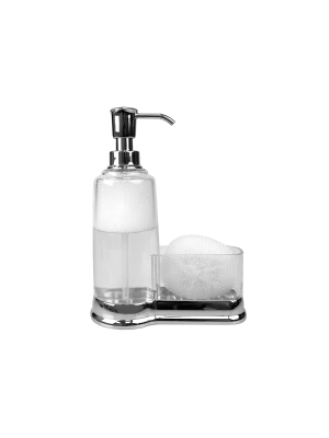 Home Basics Plastic Soap Dispenser With Sponge Compartment