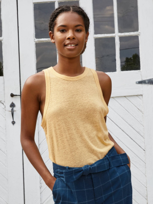 Women's Slim Fit Linen Tank Top - A New Day™