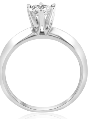 Pompeii3 3/4ct Solitaire Diamond 14k White Gold Engagement Ring