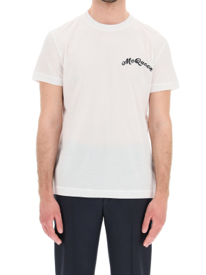 Alexander Mcqueen Logo Embroidered T-shirt