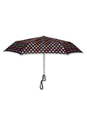 Shedrain Auto Open/close Compact Umbrella - Black Polka Dot