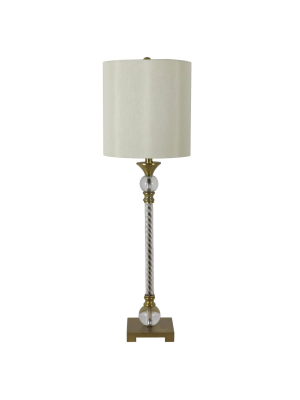 30" X 9" Steel And Acrylic Camilla Twist Buffet Table Lamp Brushed Brass - Decor Therapy