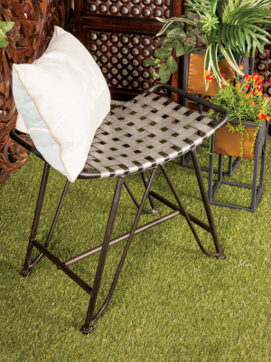 Industrial Iron Woven Stool Black - Olivia & May