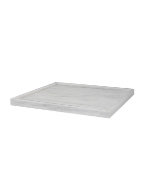 Pearl White 16" Marble Square Place Tray